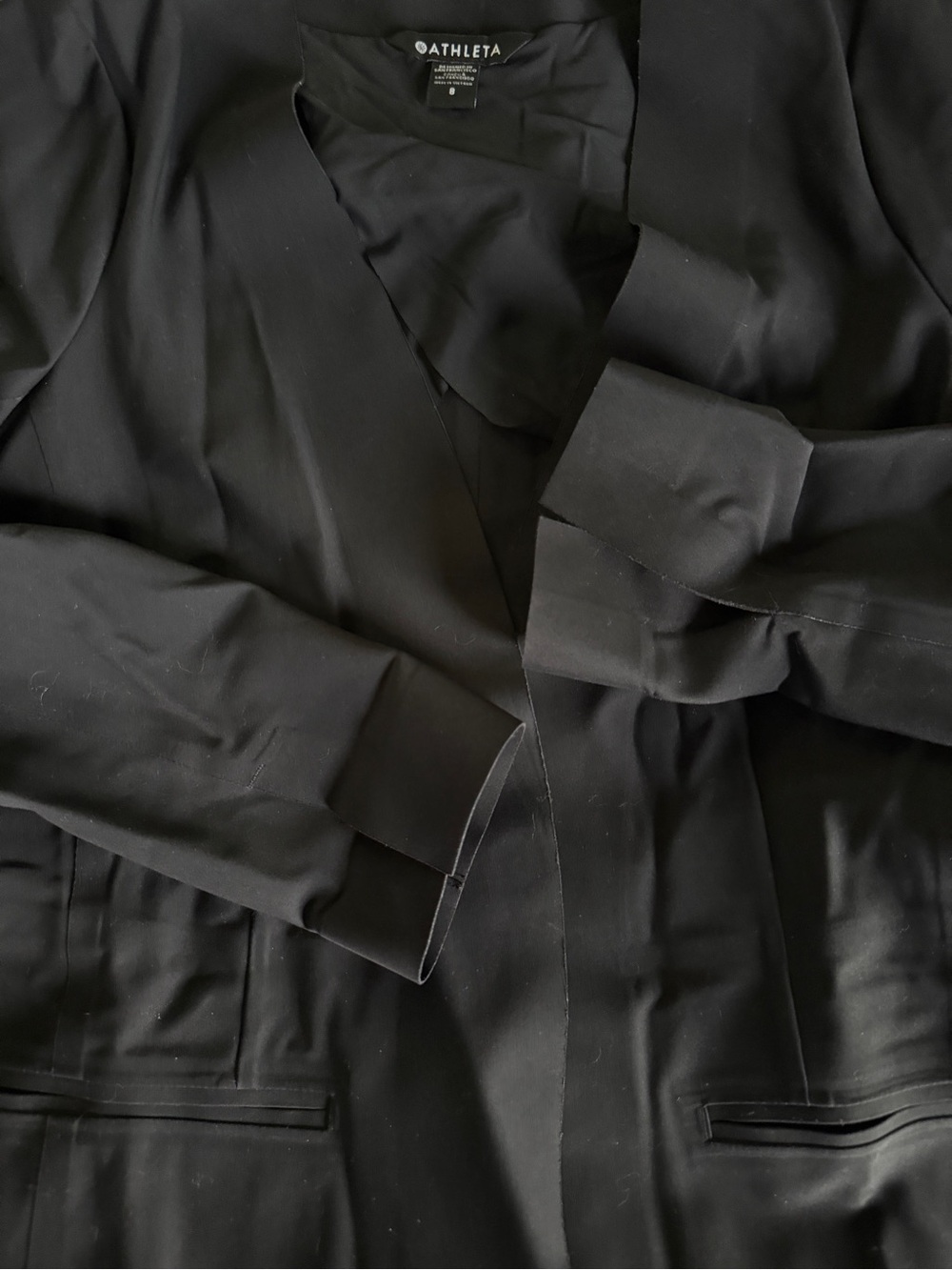 Athleta Black Open-Front Blazer, sz 8 - Picture 3 of 13